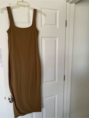 Good American Brown Sleeveless Midi/Maxi Tank Dress